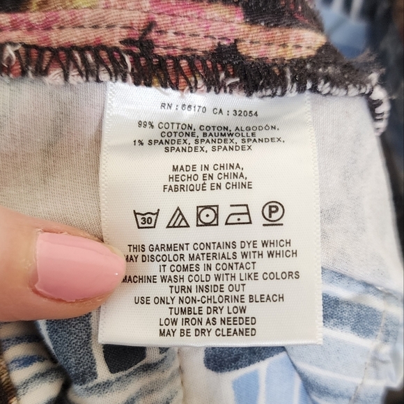 Anthropologie Chino Relaxed Printed Chino Pants 26 - Picture 10 of 10